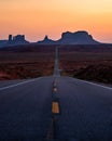 View of Monument Valley seen from Forrest Gump Point during the sunset in the US Royalty Free Stock Photo