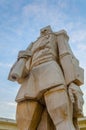 View of a monumental statue next to the kaliakra fortress in Bulgaria Royalty Free Stock Photo