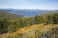 View of Mooselookmeguntic Lake from overlook in autumn, northern Royalty Free Stock Photo