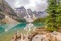 View at the Moraine Lake in Canadian Rocky Mountains near Banff - Canada,Alberta Royalty Free Stock Photo