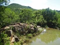 MORELETTA SPRUIT AT FAERIE GLEN WITH VIEW OF ROCKS ON THE VERGE