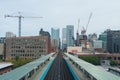 View from the Morgan CTA Station of the West Loop and Downtown Chicago with Construction Royalty Free Stock Photo
