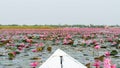 Morning boat ride on Red Lotus Lake Talay Bua Daeng, Kumphawapi, Udon Thani, Thailand