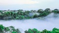 View on morning fog over the brazilian rainforest in Brazil Royalty Free Stock Photo