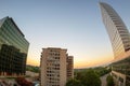 View at morning light of Rosslyn skyscrapers