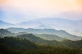 View of Morning Mist at Tropical Mountain Range Royalty Free Stock Photo