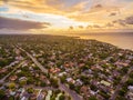 View of Mornington Peninsula coastline suburb at sunset in Australia. Royalty Free Stock Photo