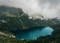 View of Morskie Oko lake in the Tatra mountain range of Zakopane, Poland Royalty Free Stock Photo