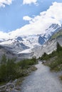 View of Morteratsch Glacier trail Royalty Free Stock Photo