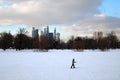 Moscow City Business Center. Blue sky background. Royalty Free Stock Photo