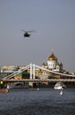 View of Moscow city center and its famous landmarks