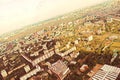 view of Moscow city from the height of bird flight