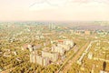 view of Moscow city from the height of bird flight