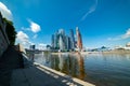 View of `Moscow city` from Taras Shevchenko embankment.