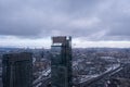 View from the Moscow City tower. Panorama of the winter city Royalty Free Stock Photo