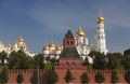 View of the Moscow Kremlin with the Grand Kremlin Palace, cathedrals and the bell tower of Ivan the Great on a sunny summer day Royalty Free Stock Photo