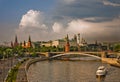 A view of moscow kremlin after rain