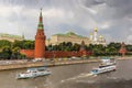 View of the Moscow Kremlin, Russia - Watercolor style Royalty Free Stock Photo