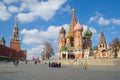 View on Moscow Kremlin and St. Basil`s Cathedral, Russia