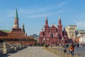 View of the Moscow Kremlin, State Historical Museum and Lenin`s Mausoleum on the Red Square, Russia. Royalty Free Stock Photo