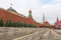 View of the Moscow Kremlin, State Historical Museum and Lenin`s Mausoleum on the Red Square, Russia. Royalty Free Stock Photo