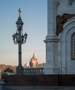 The view of Moscow with a part of the Cathedral of Christ the Saviour Royalty Free Stock Photo