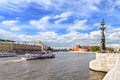 view of the Moscow river from the Crimean embankment, Moscow,Russia