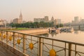 View of Moscow street at dawn tinted Royalty Free Stock Photo