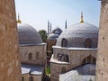 View of mosque domes from the Agia Sofia in Istanbul, Turkey