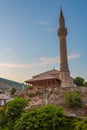 View of a mosque in the old town of Mostar, Bosnia and Herzegovi Royalty Free Stock Photo