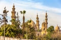 View of the Mosques of Sultan Hassan and Al-Rifai in Cairo - Egypt Royalty Free Stock Photo