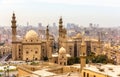 View of the Mosques of Sultan Hassan and Al-Rifai in Cairo Royalty Free Stock Photo