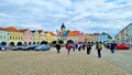 Picturesque Renaissance square with colorful houses