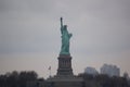 View of the most emblematic buildings and skyscrapers of Manhattan (New York). Statue of Liberty Royalty Free Stock Photo