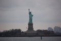 View of the most emblematic buildings and skyscrapers of Manhattan (New York). Statue of Liberty Royalty Free Stock Photo