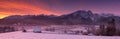 View At Most Famous Polish Ski Resort Zakopane From The Top Of Gubalowka, Against The Background Of Snow-Capped Peaks High Tatras