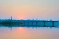 Dnipro river Paton bridge Kiev Royalty Free Stock Photo