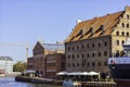 View of Motlawa river and architecture of Gdansk, Tricity, Pomerania, Poland