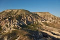 View of Mount Aktepe and Rock Sites of Cappadocia in Royalty Free Stock Photo