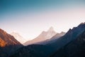 View of Mount Ama Dablam and Lhotse at sunrise in Himalayas, Everest region, Nepal Royalty Free Stock Photo