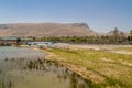 View of Mount Arbel from the coast of the Sea of Galilee, Israel Royalty Free Stock Photo