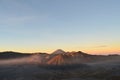 View of Mount Bromo and Batok during Sunrise from Penanjakan 2 or Seruni point,East Java, Indonesia Royalty Free Stock Photo