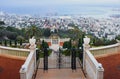 view from Mount Carmel of the Bahai Gardens and Bay in Haifa Royalty Free Stock Photo