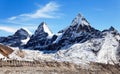 View of mount Cholo, Kangchung peak and Nirekha peak Royalty Free Stock Photo