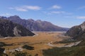 View of Mount Cook village from Mueller hut trail, New Zealand Royalty Free Stock Photo