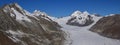 View from mount Eggishorn. Aletsch glacier. Mountains Jungfrau, Royalty Free Stock Photo