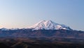 view of Mount Elbrus from Bermamyt Plateau at dawn Royalty Free Stock Photo