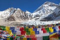 Mount Everest base camp prayer flags Nepal Himalayas Royalty Free Stock Photo