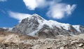 View from Mount Everest base camp to mount Pumori Royalty Free Stock Photo