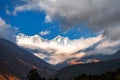 View of Mount Everest, Lhotse and Nuptse in Himalayas, Nepal Royalty Free Stock Photo